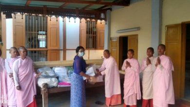 Photo of Food Donations to the Monks and Nuns in Mandalay Myanmar